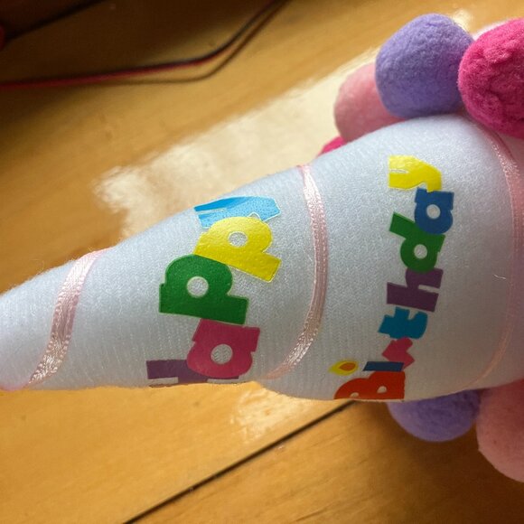 Happy Birthday Colorful Headband with Pom Poms - Picture 5 of 8